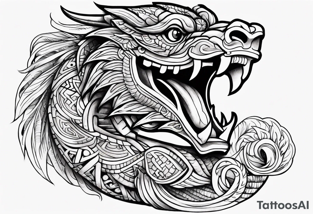 feathered serpent body tattoo idea