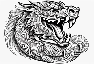 feathered serpent body tattoo idea