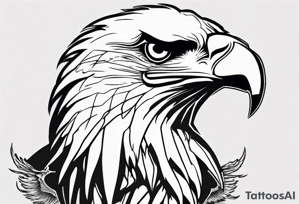 head first bald eagle tattoo idea