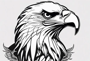 head first bald eagle tattoo idea