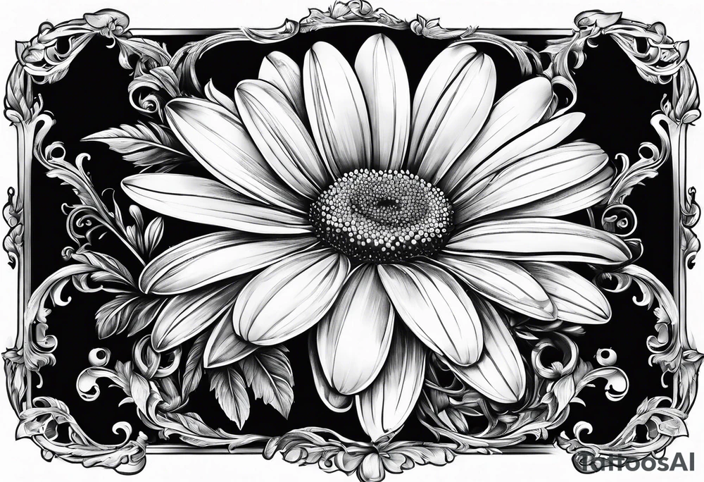 Daisy frame tattoo idea