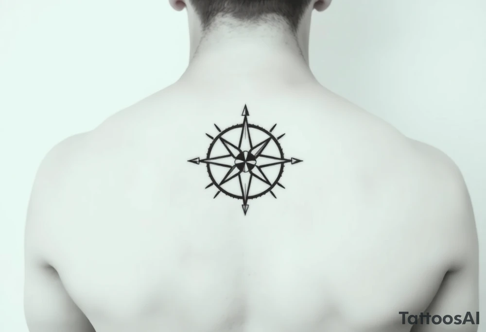Double layered Compass rose tattoo idea