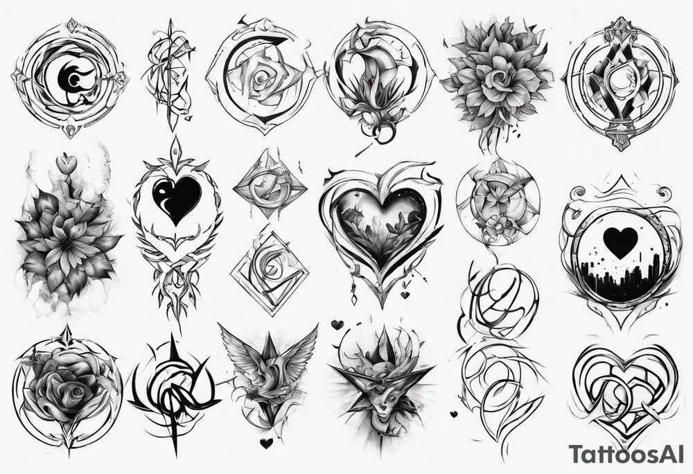 modern tattoo of 
 that represents the spiruality of
, love and unity tattoo idea