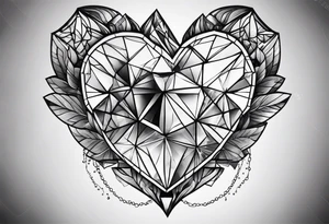 heart diamond black hexagon tattoo idea