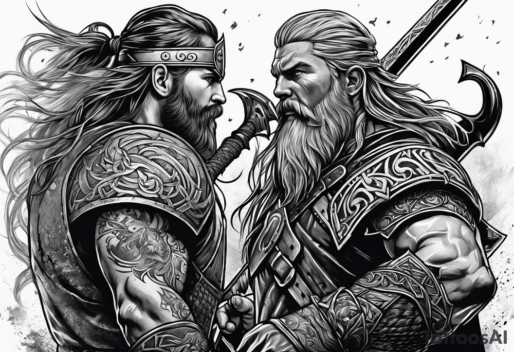 Viking battle tattoo idea