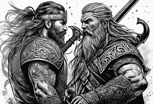 Viking battle tattoo idea