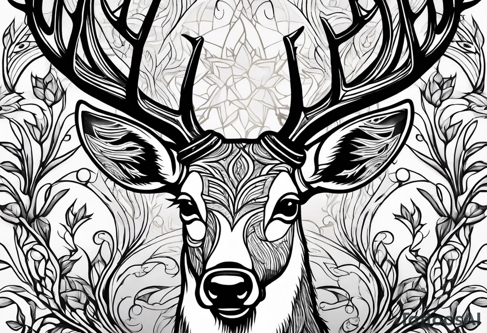 Mule deer antlers tattoo idea