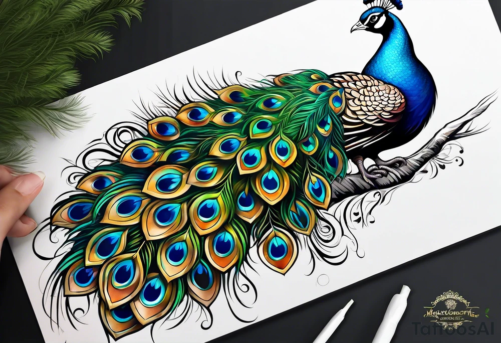 Peacock tattoo idea