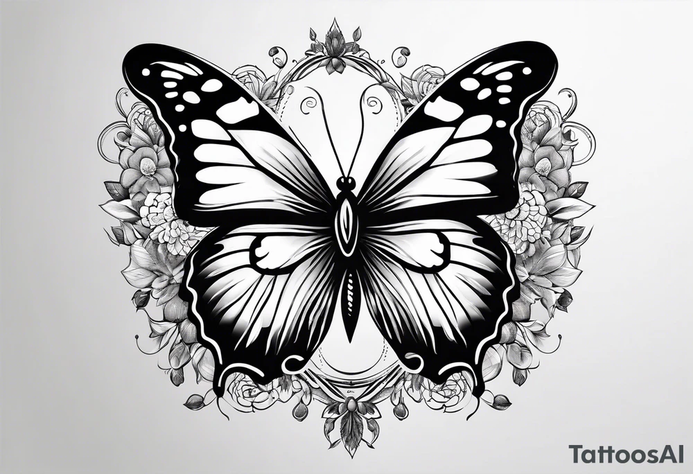 Borboleta com um coração de chama tattoo idea Borboleta com um coração de chama tattoo idea