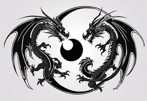 two dragons meeting to make a yin yang tattoo idea