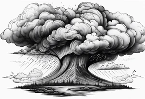Clouds darkness hard core tornado downpour tattoo idea