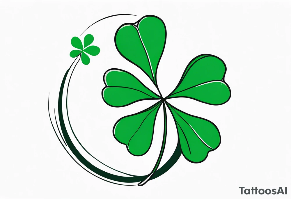 clover with leaf tattoo idea