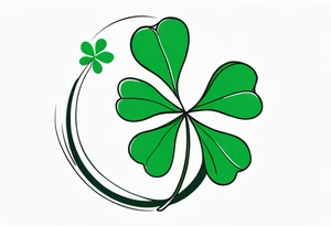 clover with leaf tattoo idea