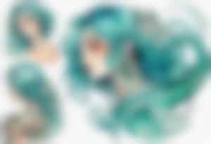 A beautiful namia with turquois scales and teal hair. tattoo idea