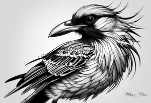 Dive chasing magpie tattoo idea