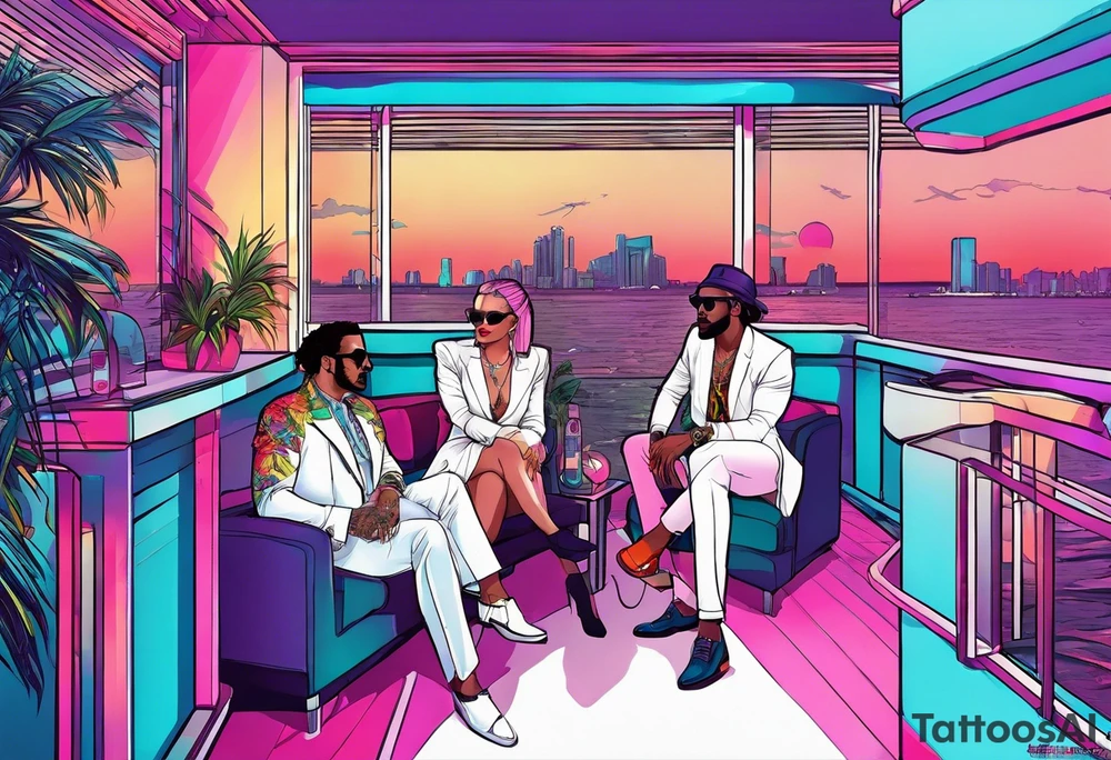 miami vice style party, no cars tattoo idea