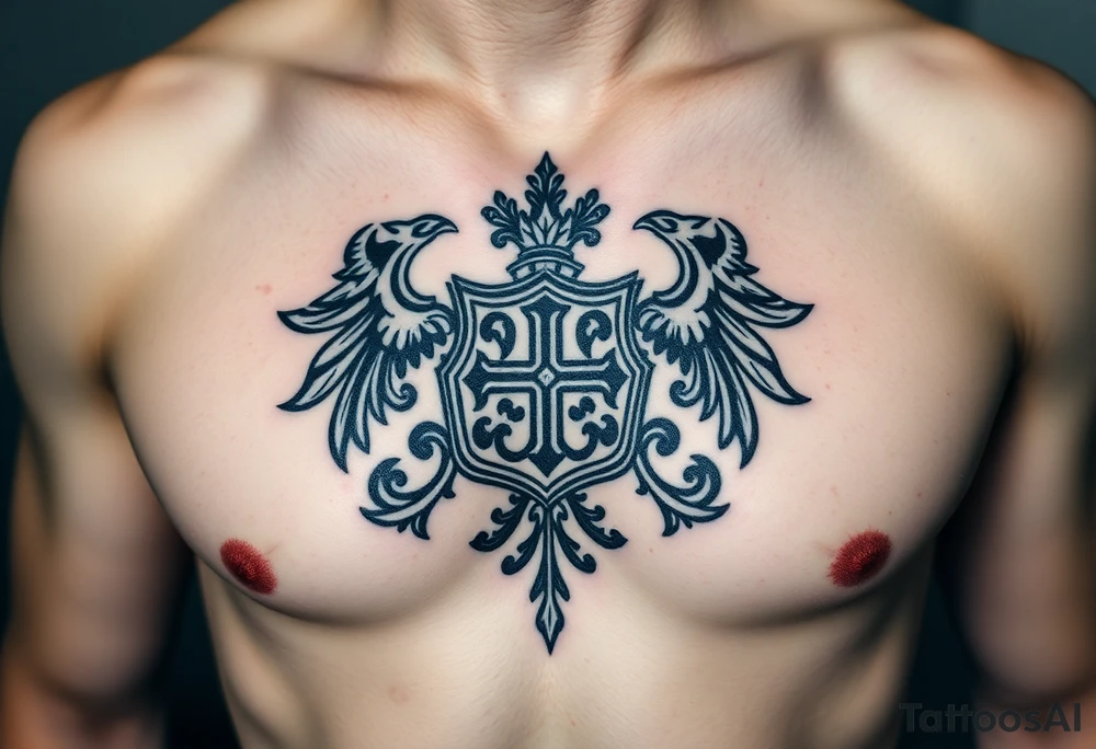Powerful, majestic and dark Irish family crest for Smith tattoo idea
