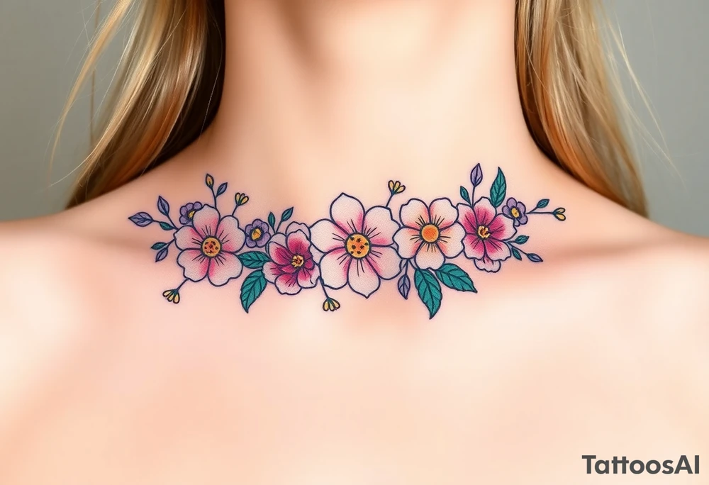Floral garland tattoo idea