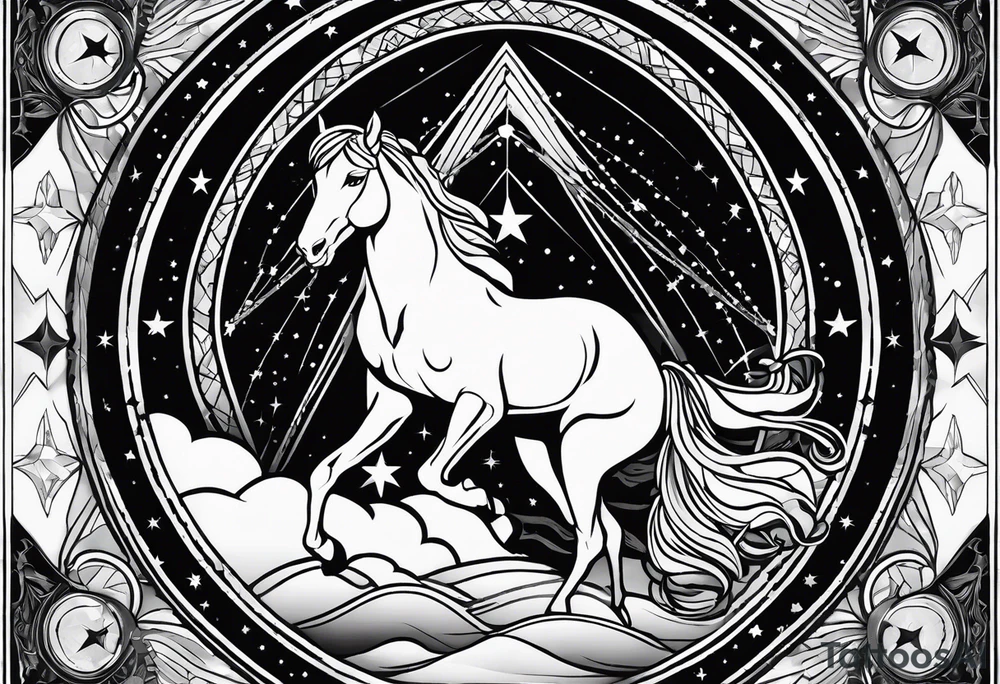 the star (tarot card) with Aquarius feeling tattoo idea