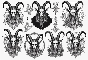human like Baphomet Sitting tattoo idea