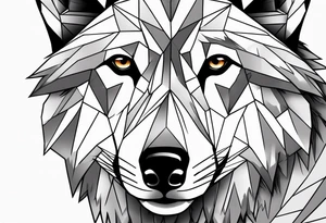 Male young Wolf face tattoo idea
