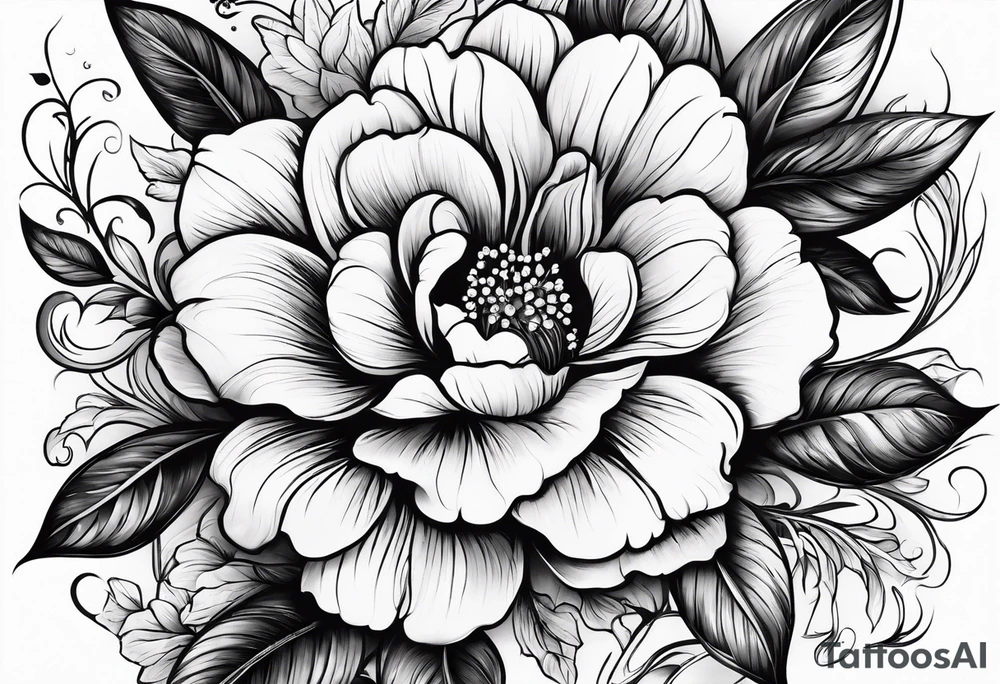 A beautiful flower tattoo idea