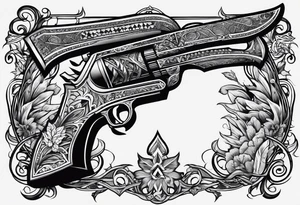 American Tomahawk with scroll that says Pholsom tattoo idea