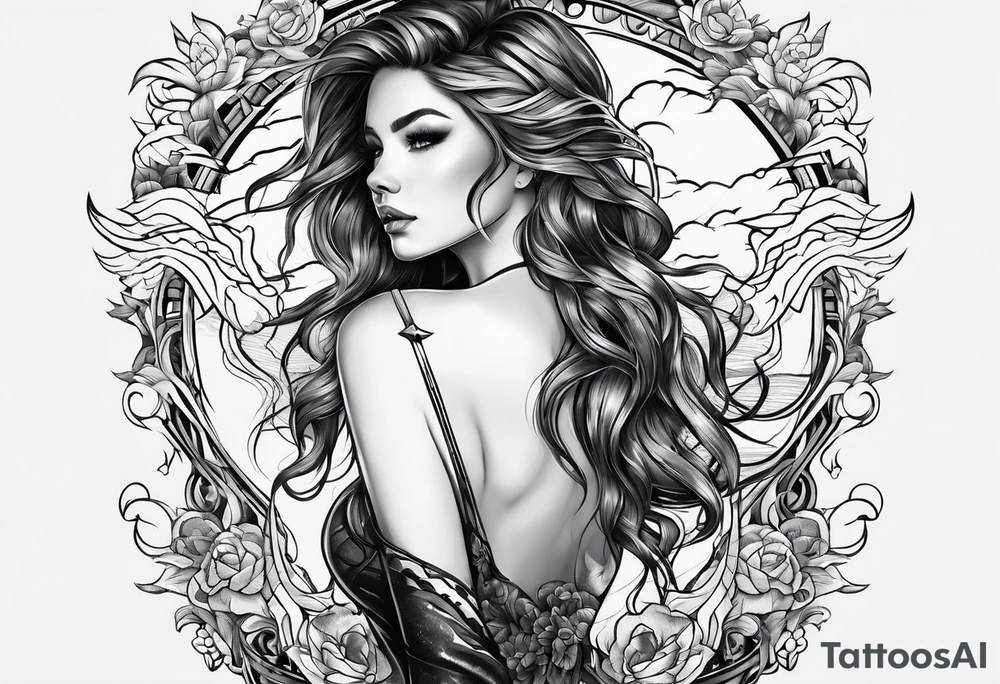 Lightning across the back tattoo idea