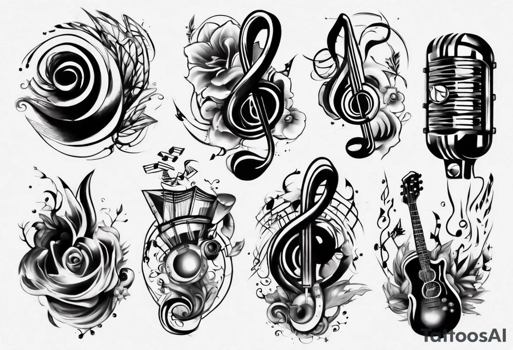music negative style tattoo idea