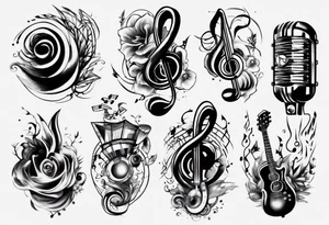 music negative style tattoo idea