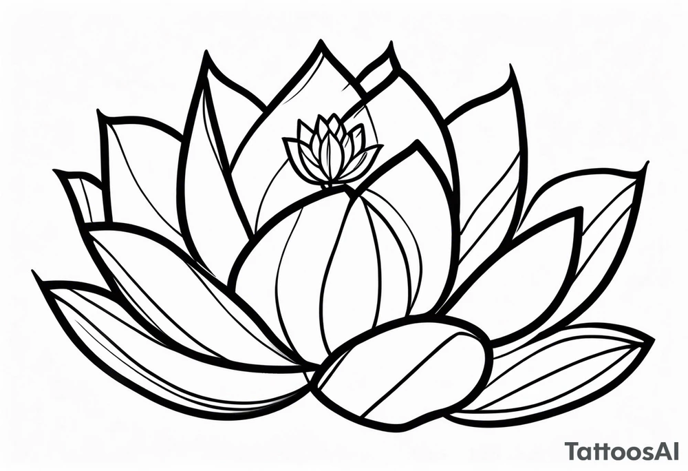 white lotus flower line tattoo tattoo idea