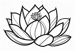 white lotus flower line tattoo tattoo idea