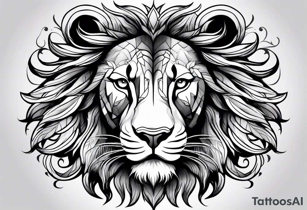 lion face tattoo idea