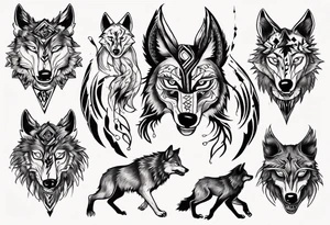 wolf dancing tattoo idea