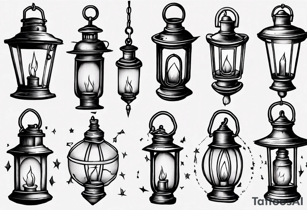 Old school lantern tattoo idea