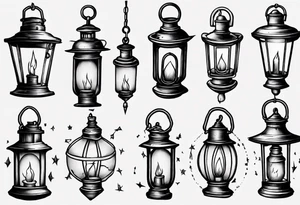 Old school lantern tattoo idea