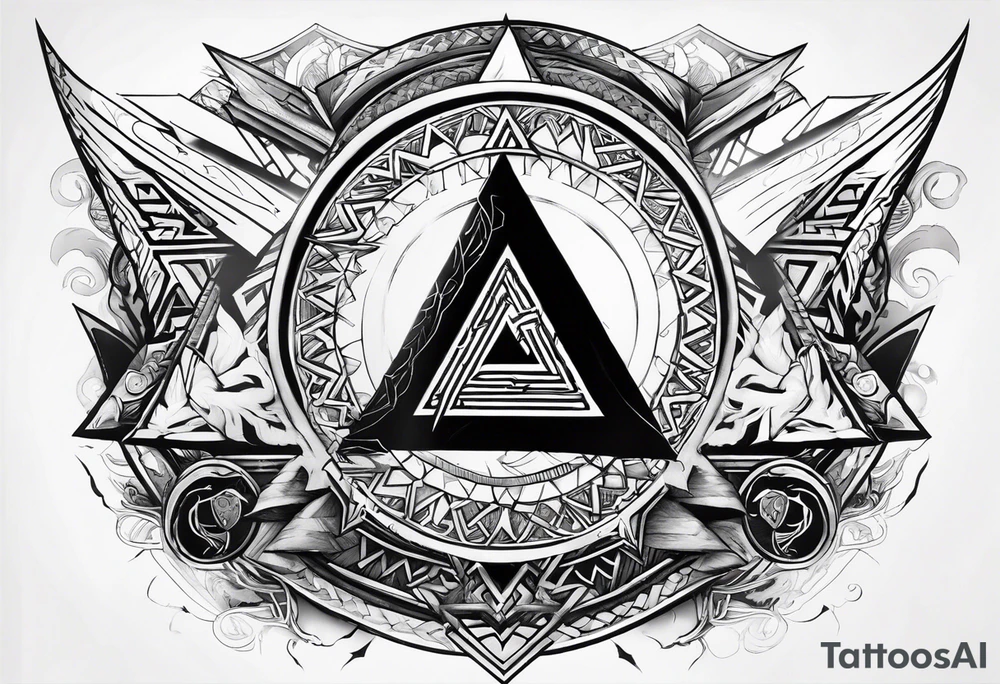 Valhalla valknut shield lightning sword tattoo idea