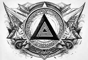 Valhalla valknut shield lightning sword tattoo idea