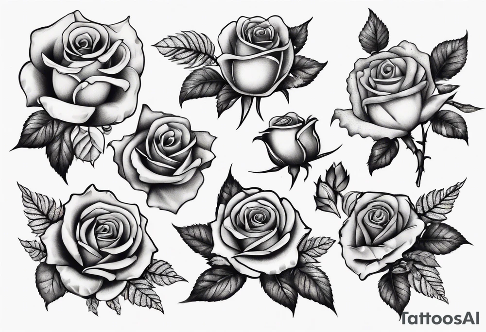 bouquet of roses tattoo idea
