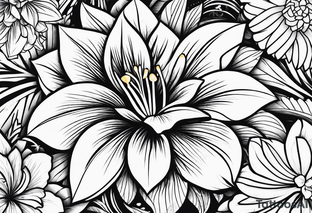 hawaiian flower tattoo idea