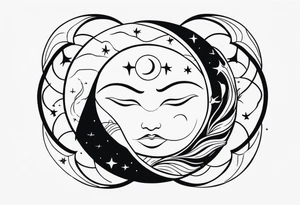 Sun and moon intertwined. tattoo idea