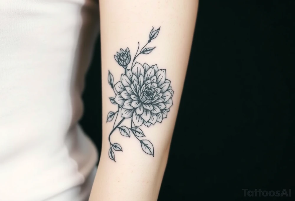 rose and chrysanthemum tattoo idea