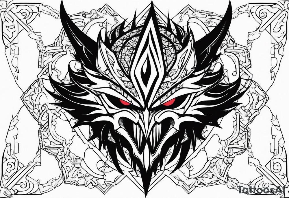 manga berserk cyber sigilism tattoo idea