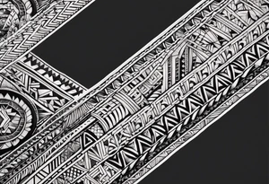 Geometric arm sleeve polynesian tattoo idea