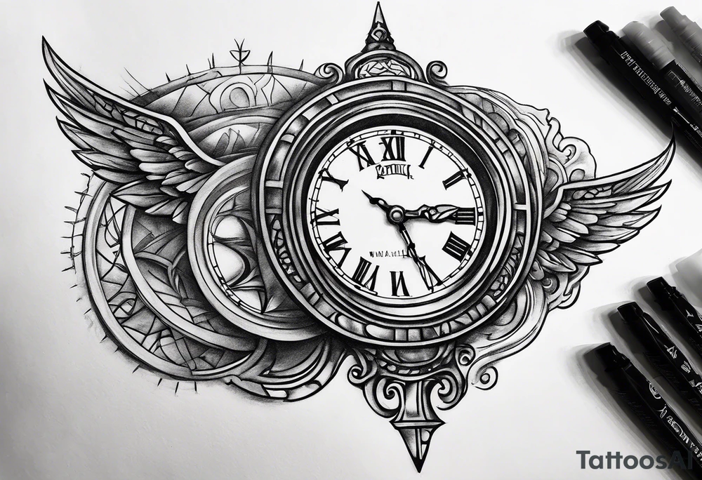 timeclock roman numeral tattoo idea