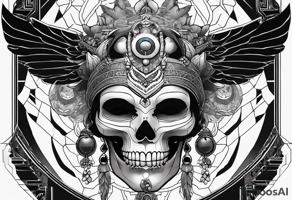 kali ma, alien goddess, valkrye, pirate, divine feminine, zenza resonance, pachamama, lotus azul, blank panther, eagle, skull, 5D, nueva gaya, dna 12 tattoo idea