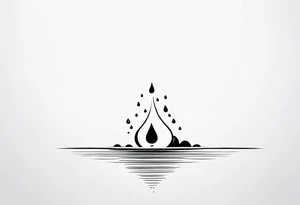 small water drop falling into calm ocean tattoo idea