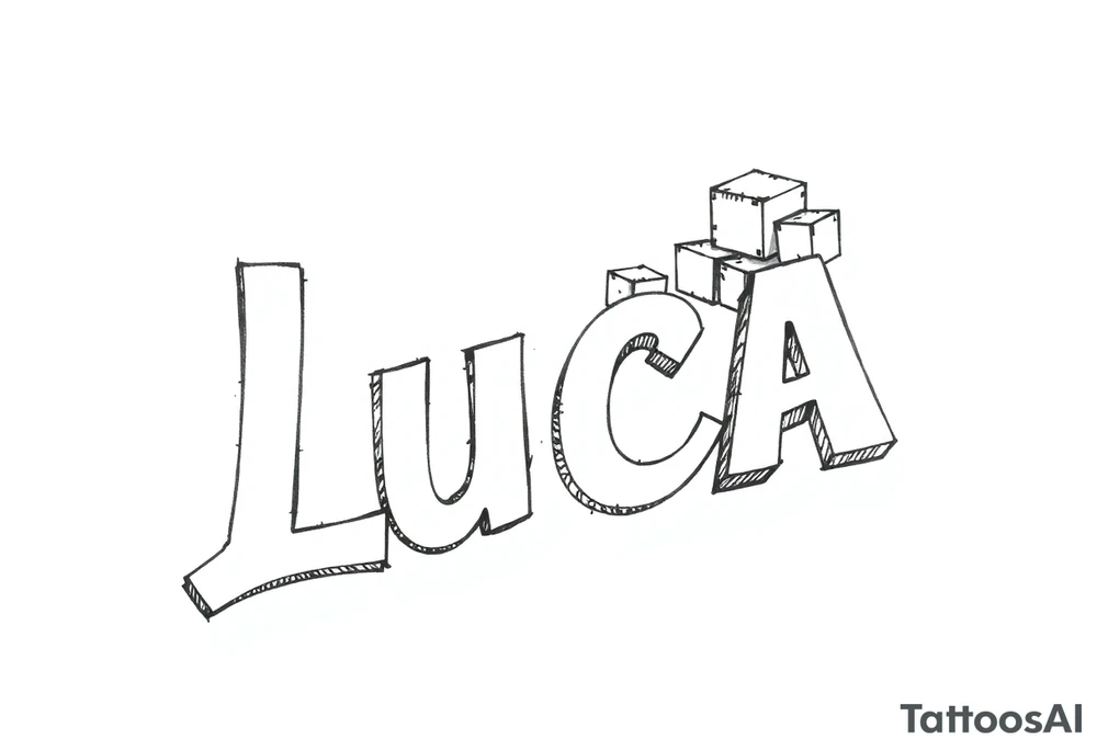 The name luca and building blocks tattoo idea