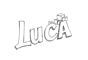 The name luca and building blocks tattoo idea