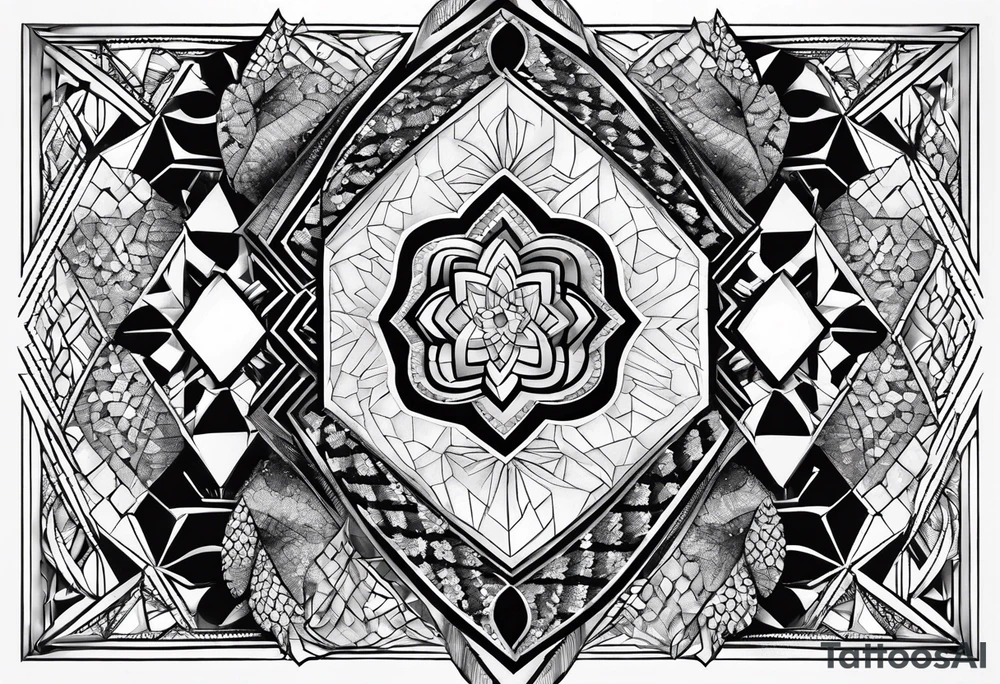 Diamond pattern shapes with snake scale tattoo idea